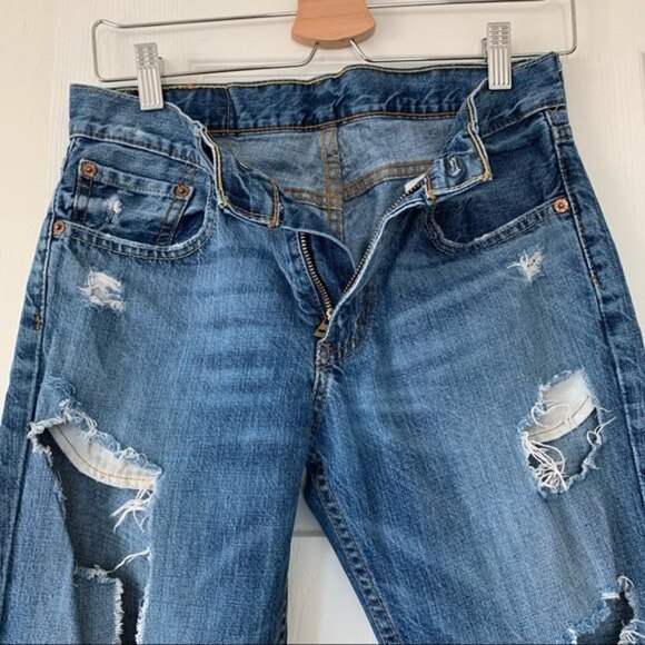 Levis 511 Slim Cuffed Distressed Jeans Size 29/30 - Picture 9 of 11
